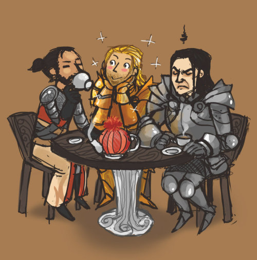 dragonagestuff: DA - Teaparty by ~syberfox