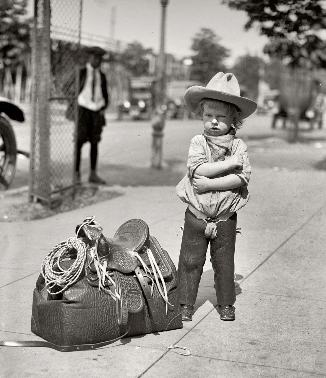 National Photo Company Collection
Foghorn Clancy Jr. Youngest member of the rodeo to perform in Wild West show during the Shrine convention. Washington, D.C. May 29, 1923
Thanks to Shorpy Historic Photo Archive - View full size