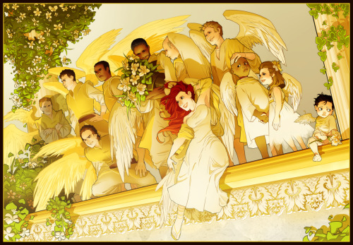 This is beautiful and I thought I should share it. Cas, Rachel, Uriel, Balthazar, Anna, Zac, Josh, R