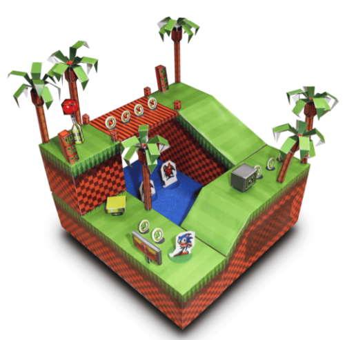 Green Hill Zone Papercraft - Colaboratory