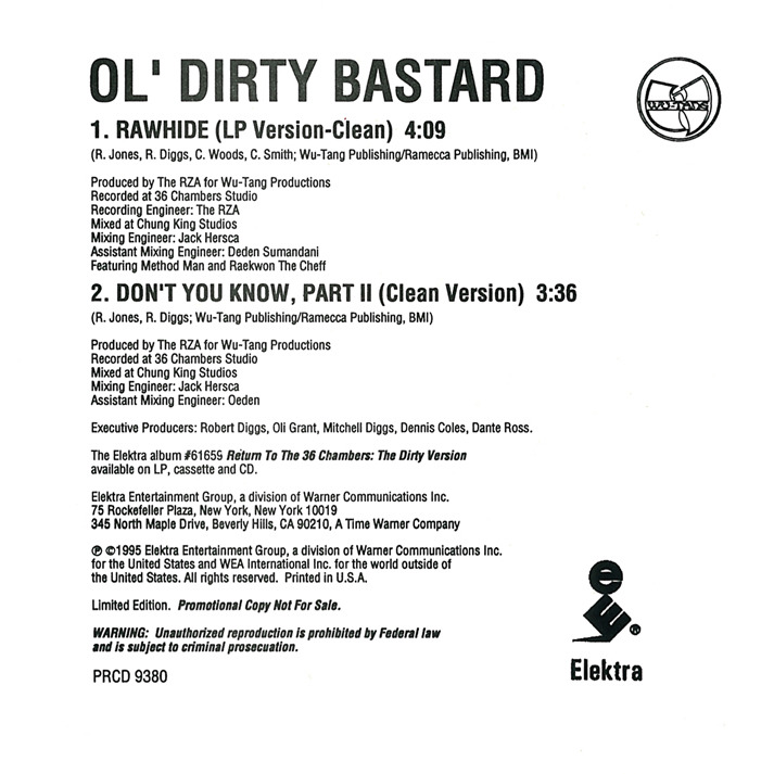 Ol’ Dirty Bastard-Rawhide (Promo CD Single) (1995)  