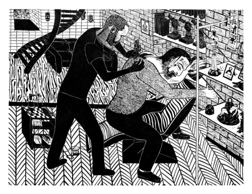 theories-of:  Gabriela Jolowicz-Tattoo, Woodcut 
