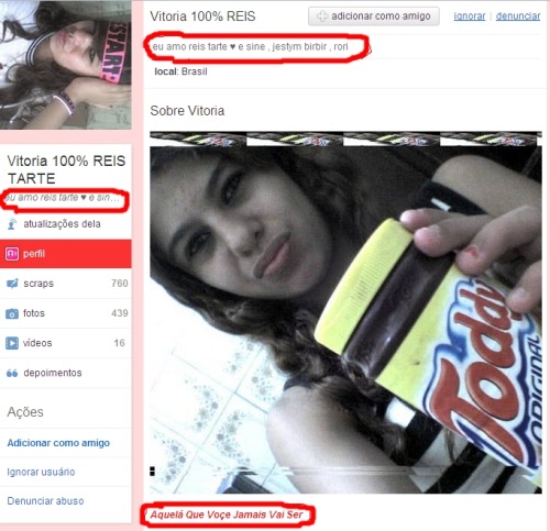 gabrielcezar:  O que leva um ser humano a fazer isso ? POR QUE QUE ELA TIROU FOTO COM TODDY NA MÃO?  Graças a deus não sou ela! 