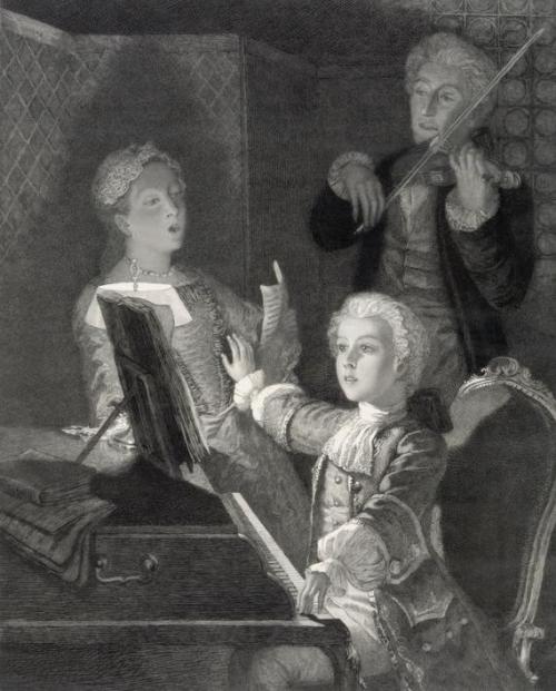 facepalmmozart:The Mozart Family by UnknownIs it just me or is little Wolfgang about to grope his mo