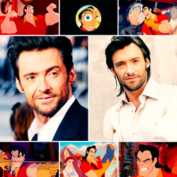 cheshirechatte:   Disney Dreamcast | Beauty and the Beast (1991)Hugh Jackman as Gaston  Fun Fact: Hugh played Gaston on stage in 1995. Think he could pull it off again? 