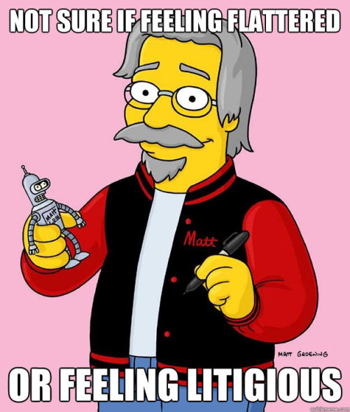 2matts: Matt Groening on the Futurama Fry meme[via: reddit]Uh oh.