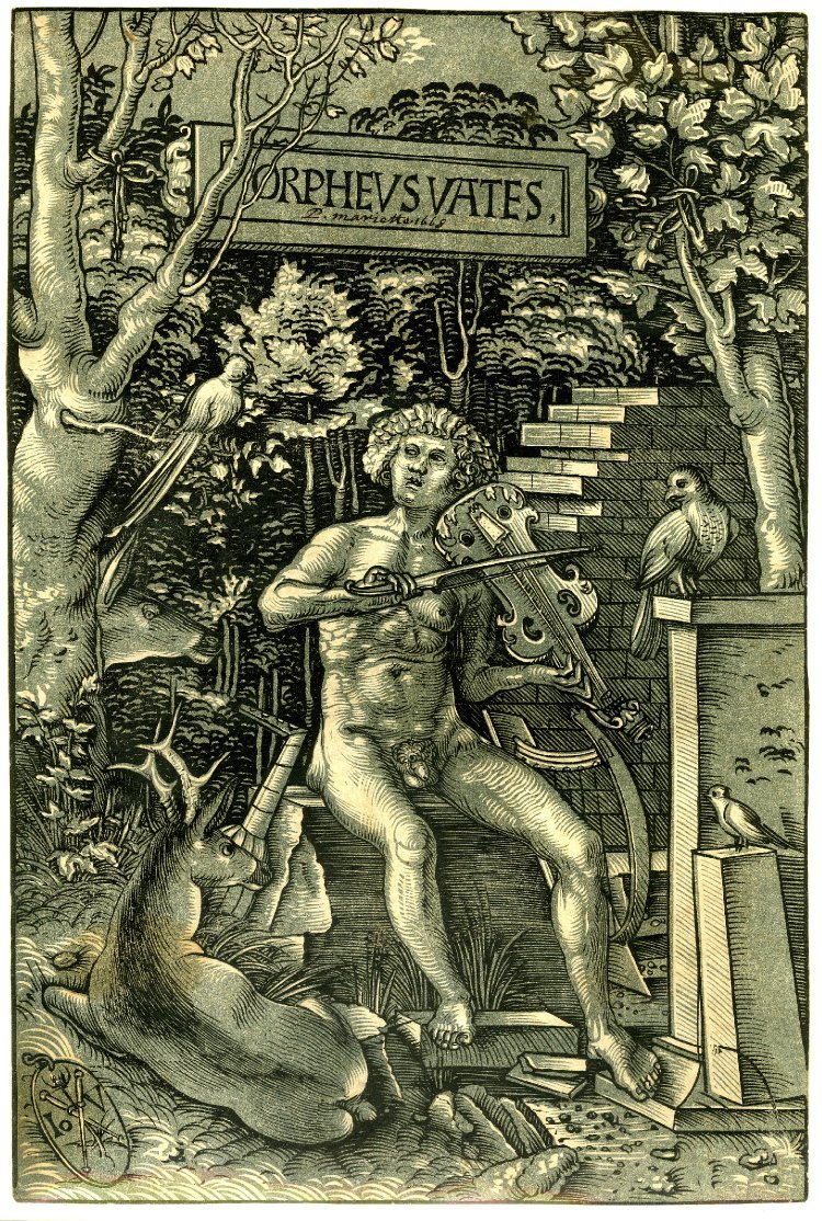 centuriespast:  Orpheus Print made by Hans Wechtlin Date1510 (circa) British Museum