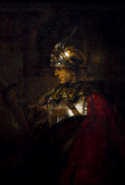 vaxhuvuden:  Man In Armour, Rembrandt, 1655.