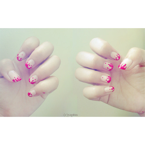 chinaglazelove:  nail polish, blood, pink, hot, cool. (clipped to polyvore.com) 