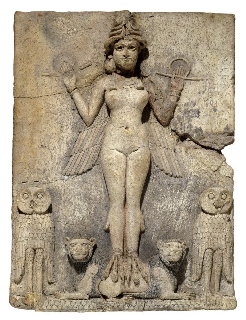 centuriespast: Burney relief / Queen of the Night Made in Babylonia Excavated/Findspot Iraq, south 