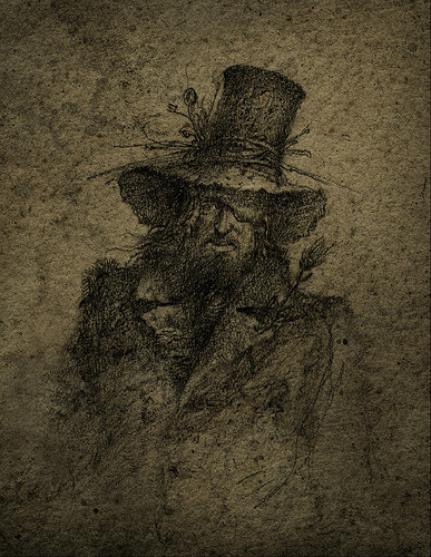 victusinveritas:  indigenousdialogues:  Beggar, pencil on paper, 8 x 6 cm 2011 by
