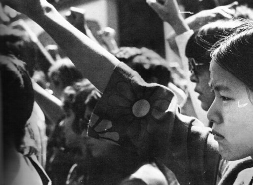 sterlingsea:  zuky:  im1004:  1968, Asian American high school students attend the Black Panther Party funeral rally for Bobby Hutton,16 years old BPP member.  Nice pic and clip of history. That year, in 1968, my Mom was a new immigrant to the US from