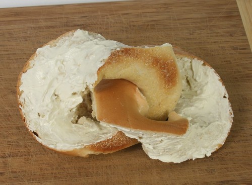 whiporwill:  Mathematically Correct Breakfast: How to Slice a Bagel into Two Linked Halves