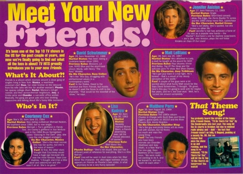 Blast From The Past • A Bit About The Cast Of Friends From Tv Hits