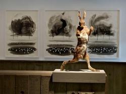 I think I found a pose for a new Bunny! LOVE LOVE LOVE THIS!! &lt;3  taxidermy-in-art:  Charles Avery, Walking in My Mind, 2009 Installation view -The Hayward Gallery, London 
