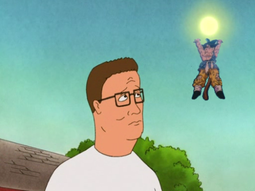 tentaclerapper:There goes that Goku kid again, chargin’ his spirit bomb. Dale, you got my ladder? I’