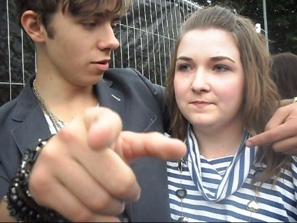 Nathan explaining what he meant when he said “I love you” LOL!Sheffield Tramlines Festival. 24th July 2010. 