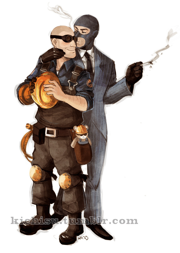 kichisu:  Commission 01 ll relevantinterests Some Engie and Spy fluff! —- Interested