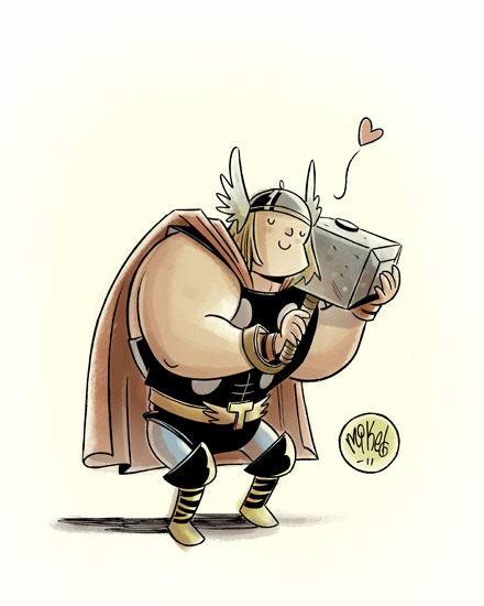 mikemaihack:  Never underestimate the bond between an alien thunder god and his hammer. 