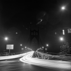 black-and-white:  St. Johns Bridge, study