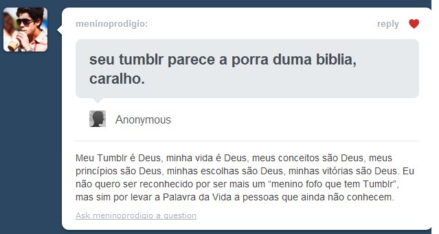  Se você acredita ou não, basta respeitar. 