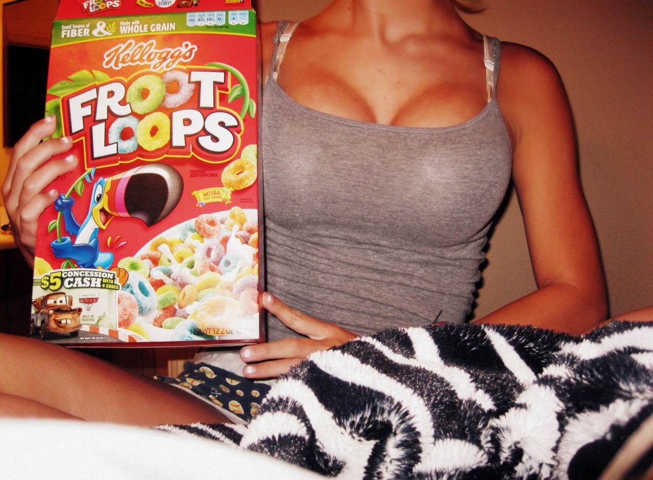Just sitting in my room with a big box of fruit loops :)