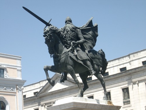 Statue of El Cid in Burgos, the capital of Sancho II&rsquo;s kingdom, and where the Cid served in hi