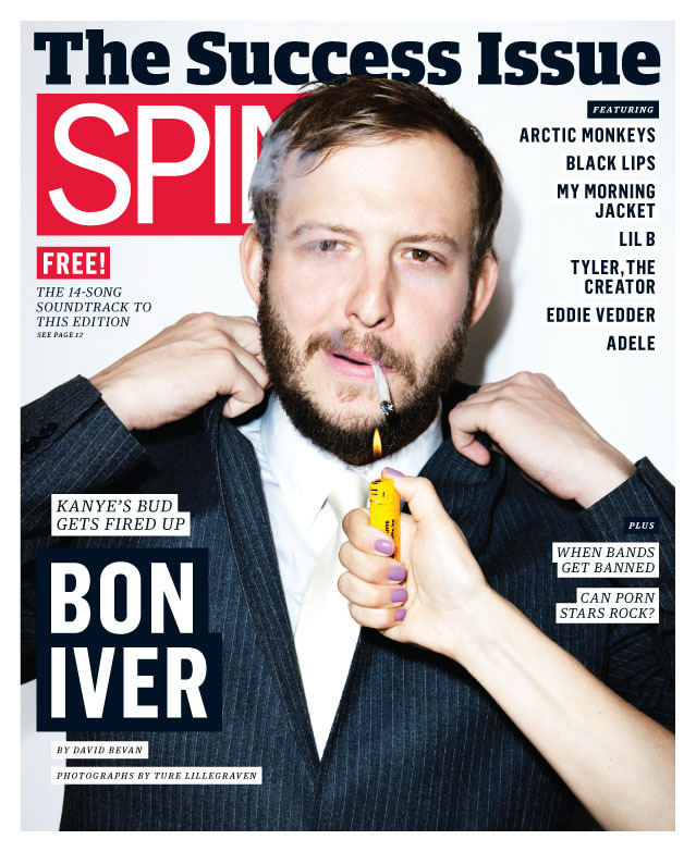 shoegayzie:  Bon Iver look so hot with that joint on his mouth for the cover of Spin