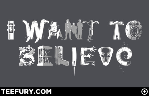 hello-zombie: teevil: X-Philes - I Want 2 Believe by Captain Ribman on sale Mon 07/25/11 at teefury.