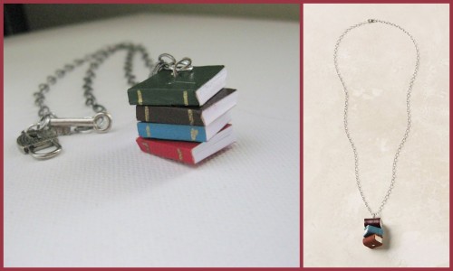 DIY Knockoff Library Stack Necklace from Anthropologie (Original on right, was $168 but not availabl