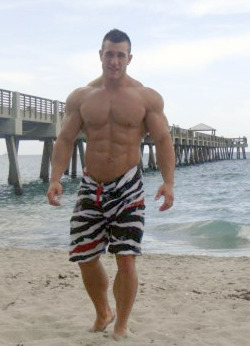 tight-e-whitey:  Bodybuilder on the beach http://tight-e-whitey.tumblr.com 