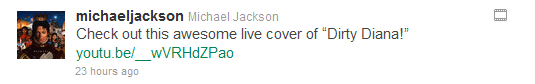 bokin-ontheotherside:  The moment when Michael Jackson’s official twitter account