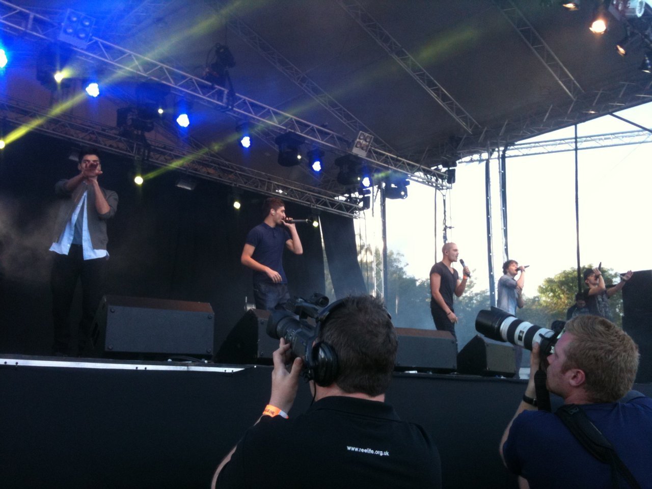 The Wanted on stage at 2011 Live in Stoke.
