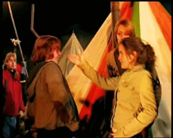tomfreakingfelton:   Goblet of Fire: Behind the scenes  The last gif omg 