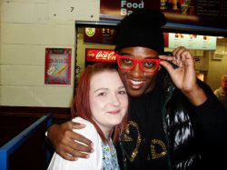 Me &amp; Oritsé - again. He was stood at the bar getting food. Those are my red geek glasses :)Burnley. Soccer Six. 5th June 2011. 