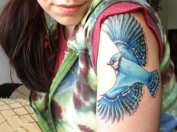 fuckyeahtattoos:  I have always loved birds, but never owned one because I believe