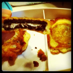 Mmm my sister saved me some deep fried Oreos! (Taken with instagram)