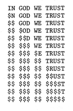 visual-poetry:  »in god we trust« by eric