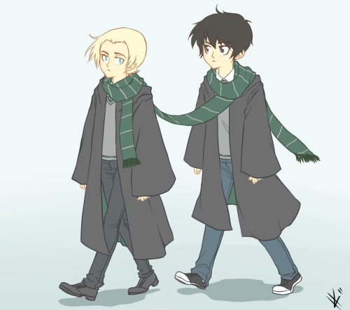 kotorik: I promise I inked 2 commissions before making this. Scorpius + Albus. I like this. FFFFFFFF