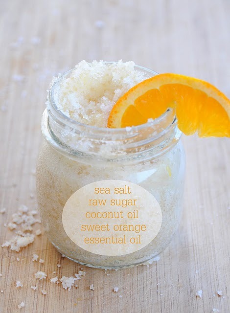 DIY Summer Orange Scub.  From deliciously organized here. She also has other scrub recipes that are 