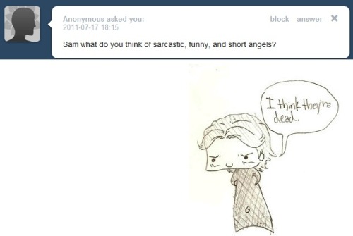 askgabe:Ouch.But Sammy why are you wearing a sack&hellip; DO YOU FEEL LIKE A PLASTIC BAG??