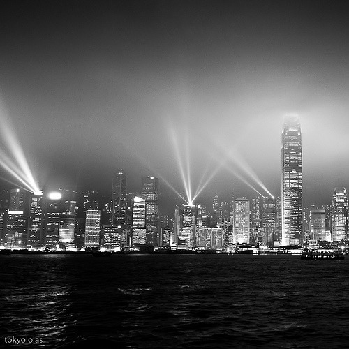 black-and-white:  Hong Kong Skyline in Black adult photos