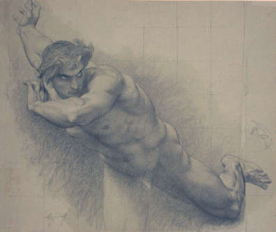 mermanonfire:  Alexandre Cabanel, fallen angel sketch 