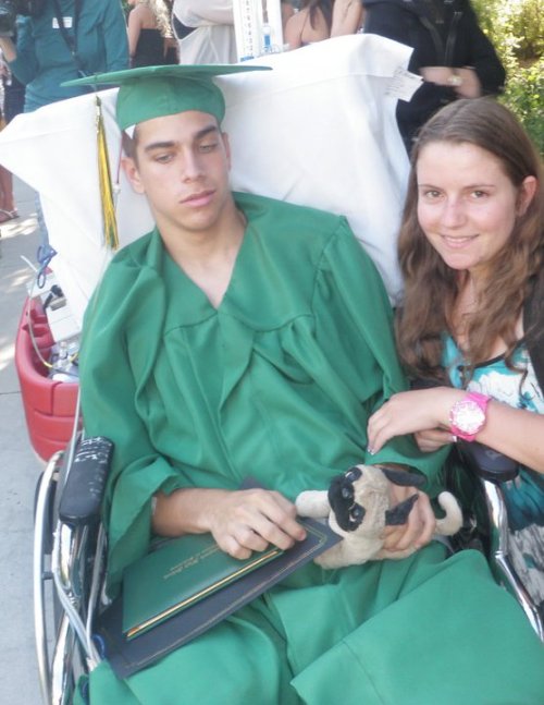swagxgreatness:  See the boy in the wheel chair? His name is Paul Promen. At the end of May he was diagnosed with an inoperable brain tumor. He spent over a month in the hospital undergoing treatment. Every day Monday through Friday he goes back to the