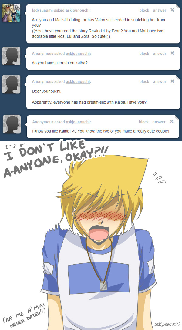 askjounouchi:  Don’t listen to anything Mai of all people tells ya! She told you