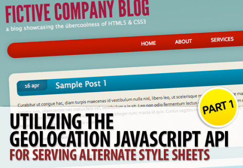 I have finally written a new article for Onextrapixel a few weeks ago and it’s out today.  So, in part 1, we will discuss HTML and CSS and the idea for part 2 is to locate the visitors of our demo page using the geolocation API and then use PHP