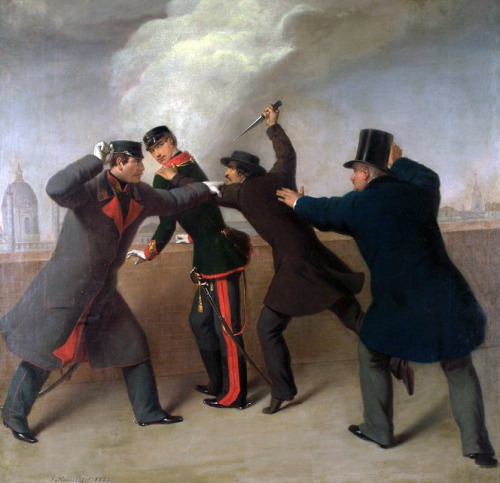 Assassination attempt on Austrian Emperor Franz Joseph, J. J. Reiner, 1853. 