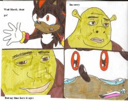 stalking-pantsu:  papakyo:  paganisticpoetry:  incognitovindicator:  aceinator:  -plusle:  elizzibeth:  colonelbadtouch:  linebecksbooty:  willoftheforsaken:  seizonsenryaku:  jasminericetea:  I guess Sherk’s time wasn’t ogre.   bro  crying  I want