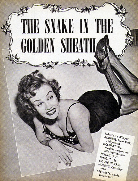 burleskateer:  Liz Renay Seen here, in a 1950’s-era magazine article.. Under her