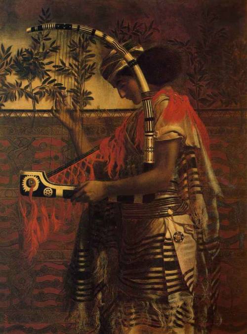 thecabinet:  Simeon Solomon, “Young Musician employed in the Temple Service during the Feast of the Tabernacles, later called Hosanna” (1861) 